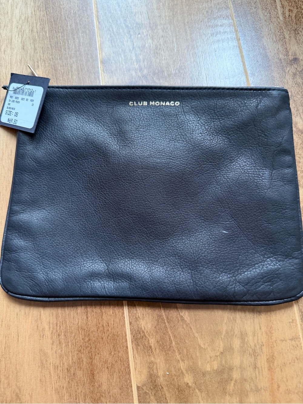 NWT Club Monaco Black Leather Pouch